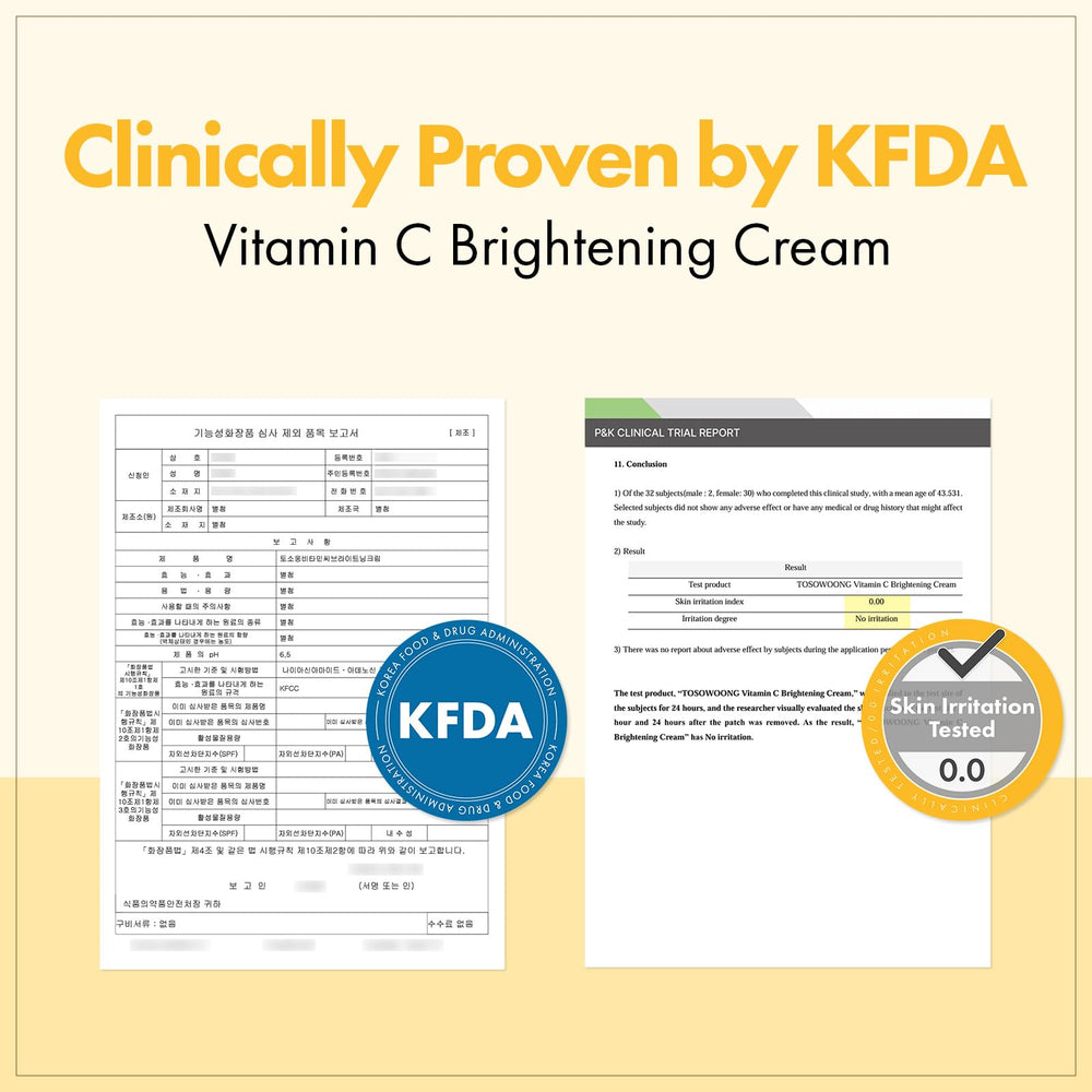 TOSOWOONG jar label and ingredient list highlighting antioxidant and peptide support
