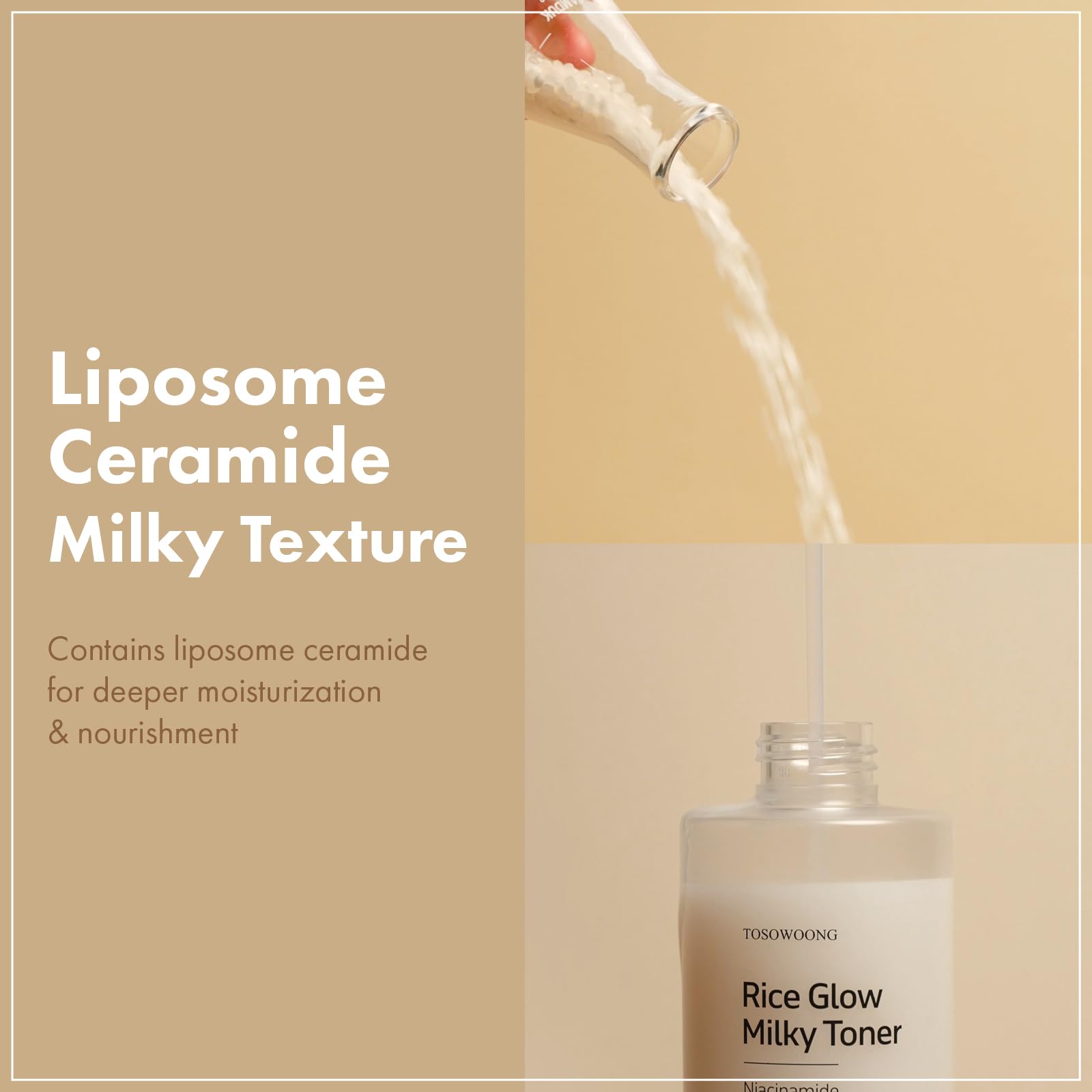 TOSOWOONG toner poured into hand showing easy application benefit