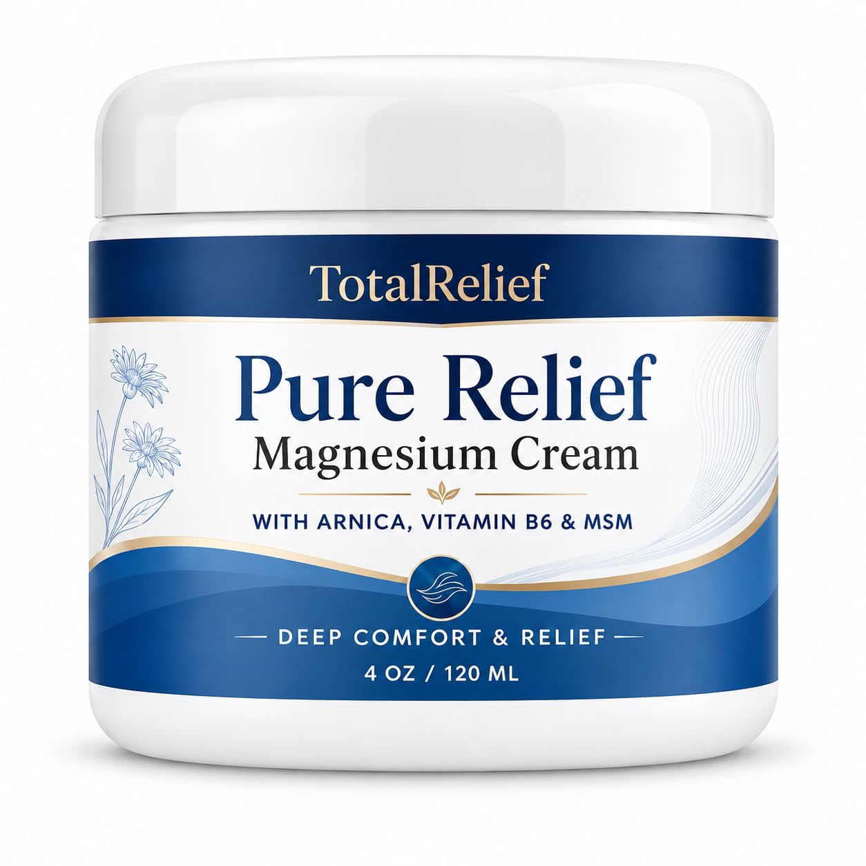 TotalRelief front jar view showing clean packaging and easy identification benefit