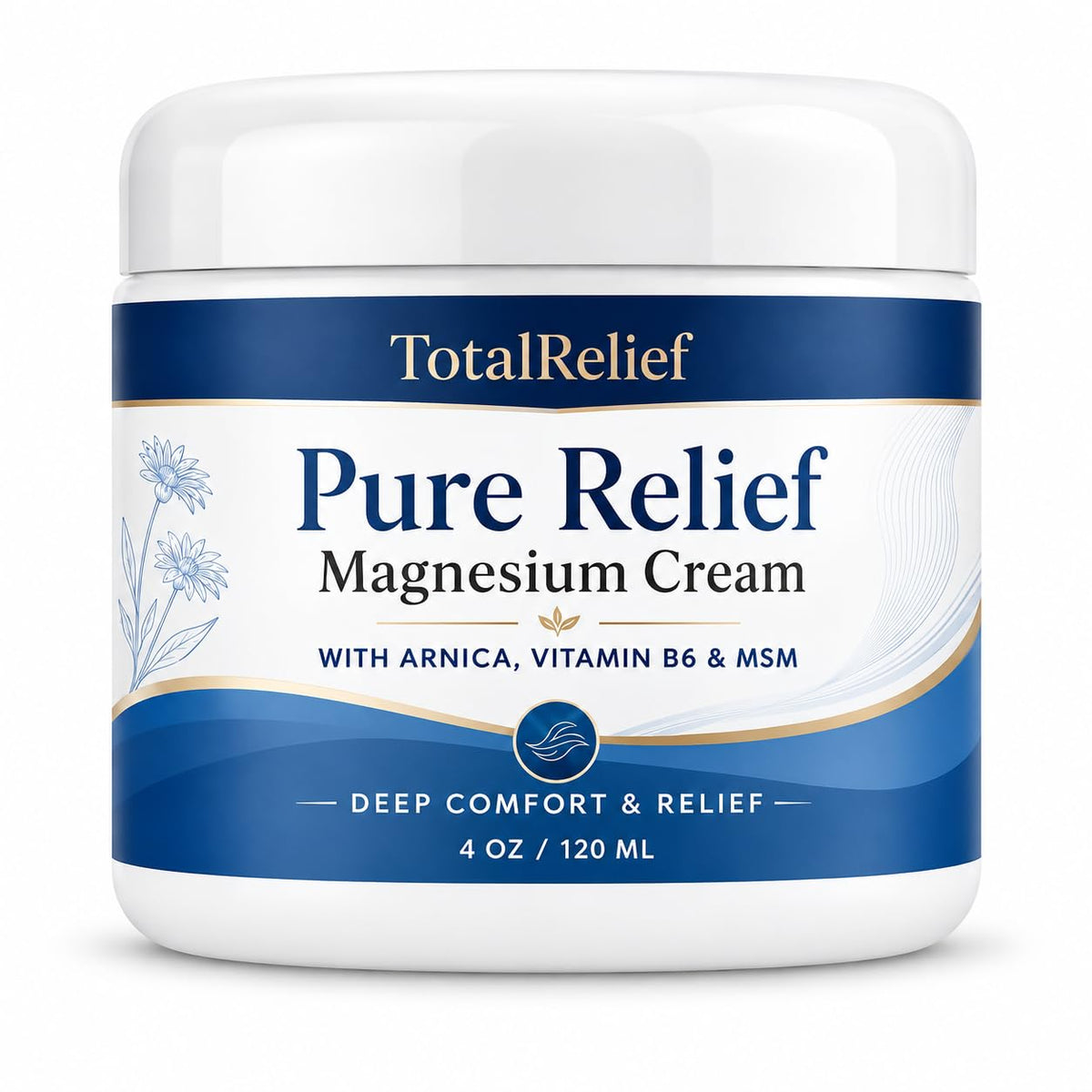 TotalRelief front jar view showing clean packaging and easy identification benefit