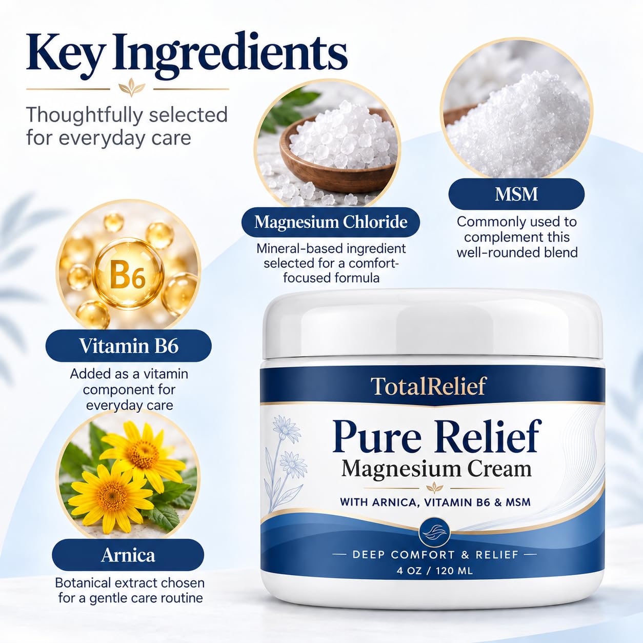 TotalRelief jar on bathroom shelf in lifestyle setting for daily routine convenience