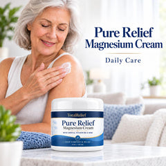TotalRelief open jar showing cream texture and quick-absorbing application benefit