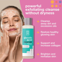 TOUCH gel-to-foam texture close-up demonstrating gentle exfoliating lather