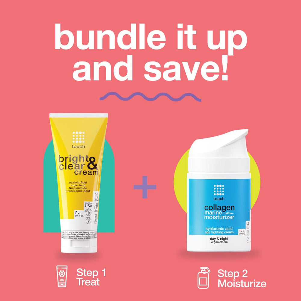 TOUCH jar on bathroom shelf conveying clean-routine convenience