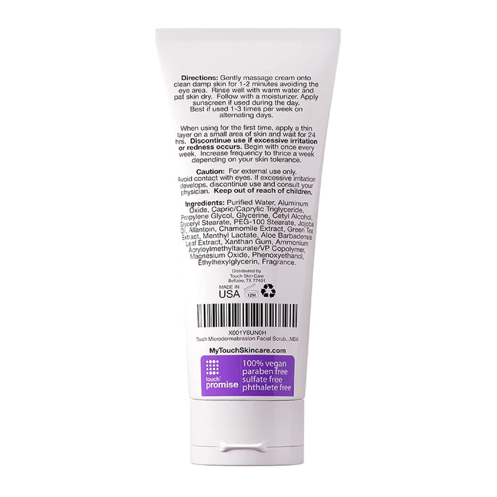 TOUCH product in bathroom setting suggesting at-home spa-style exfoliation