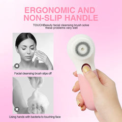 TOUCHBeauty silicone brush head close-up for sensitive-skin soothing
