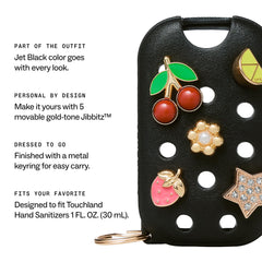 Touchland metal keyring clipped to a bag for quick everyday access