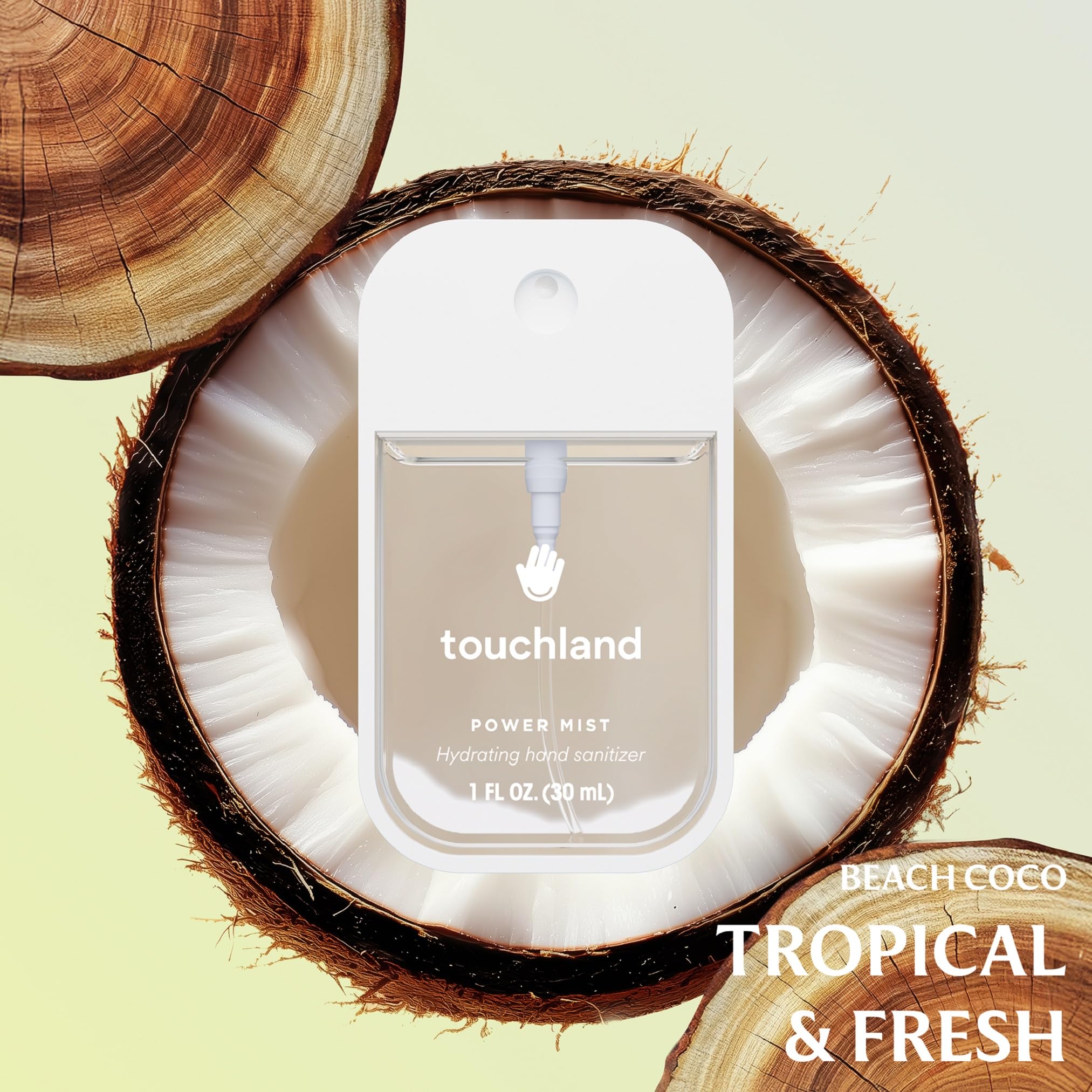 Touchland texture drop on skin highlighting hydrating formula with aloe vera benefit