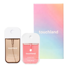 Touchland front packaging showing the travel-friendly Sweet Rush duo and easy grab convenience