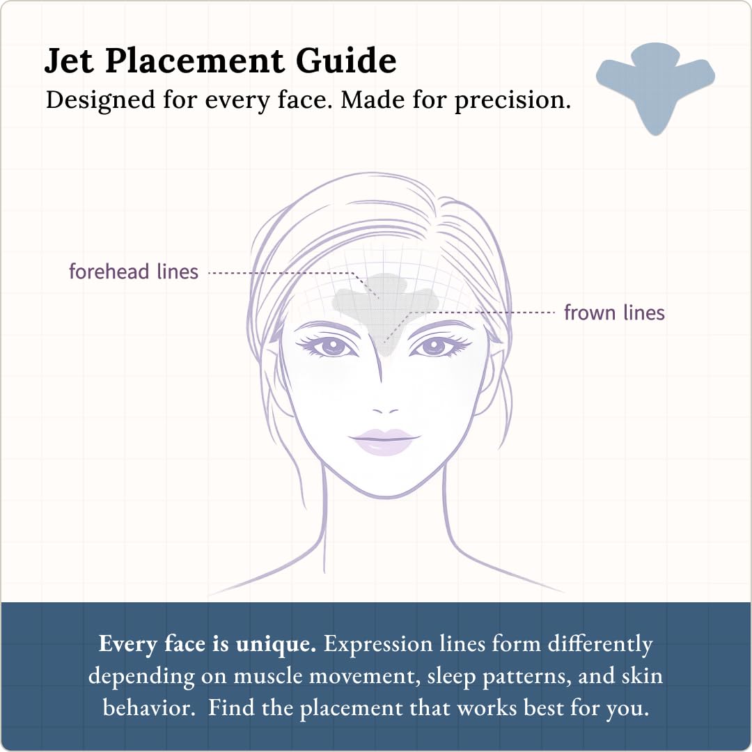 Toute Nuit patch applied on forehead demonstrating crease coverage benefit