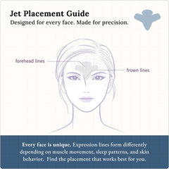 Toute Nuit patch applied on forehead demonstrating crease coverage benefit