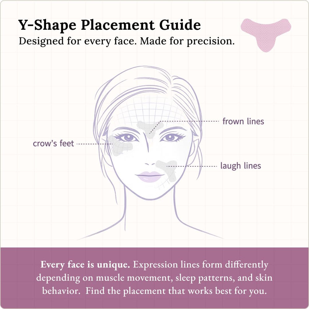 Toute Nuit patch applied to forehead frown area to reduce creasing