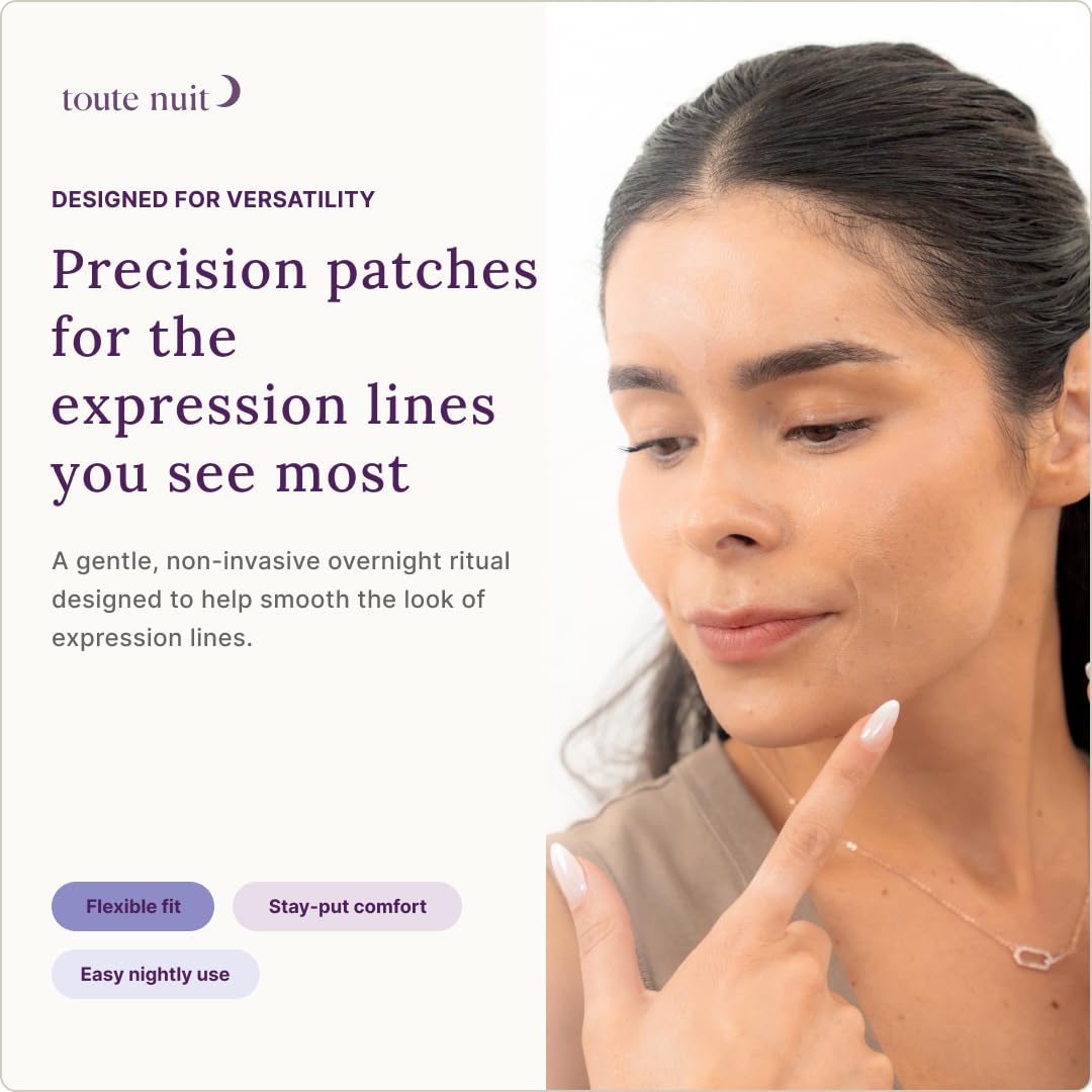 Toute Nuit eye patch applied under eye showing discreet overnight wear