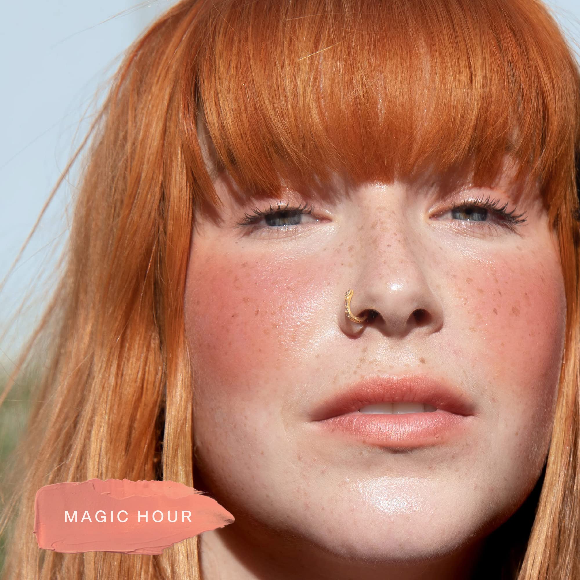 Tower 28 cheek application showing blended dewy flush and natural glow benefit