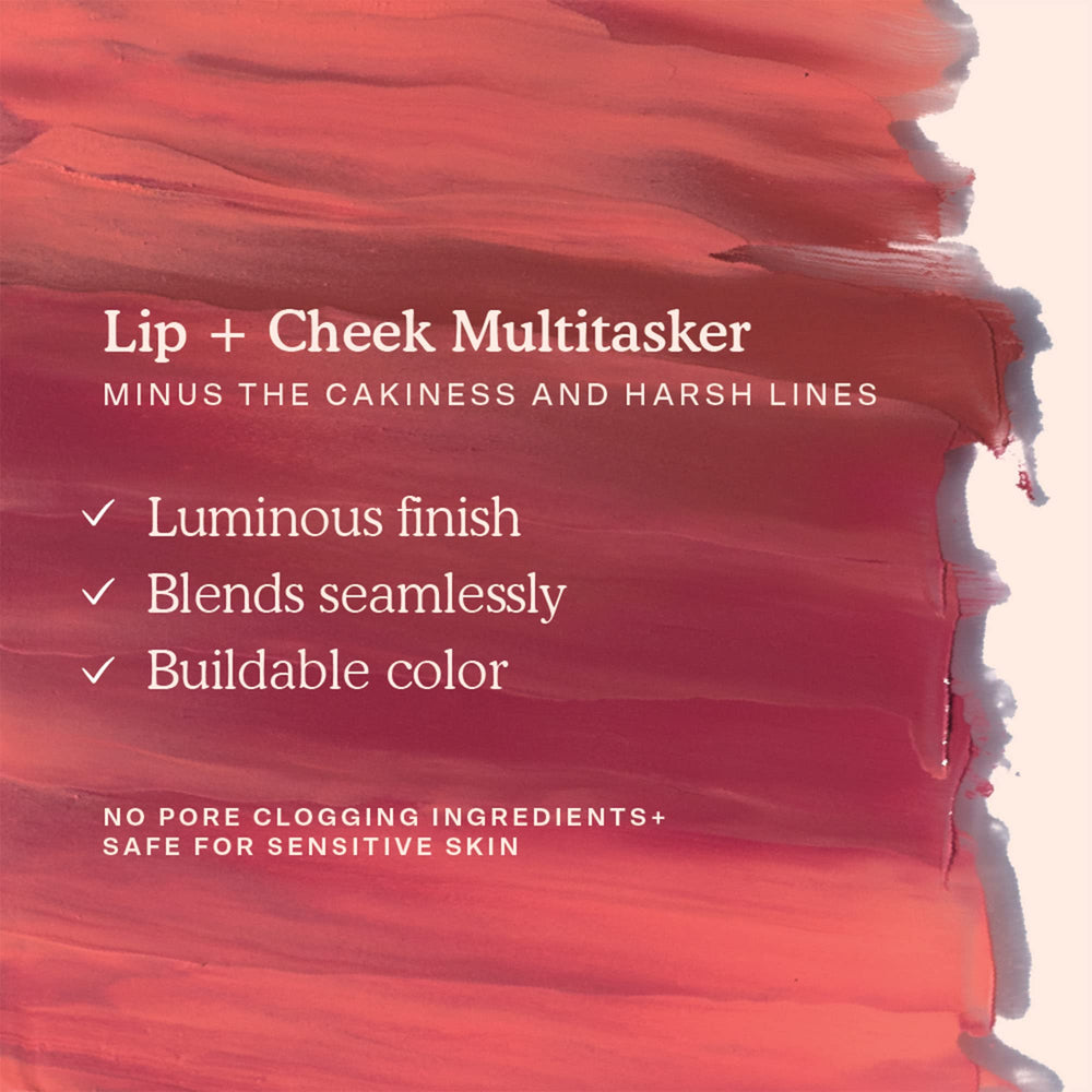 Tower 28 swatch on arm revealing Magic Hour rosy nude and buildable color benefit