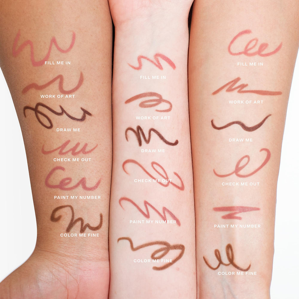 Tower 28 lip swatch on model highlighting comfortable matte finish