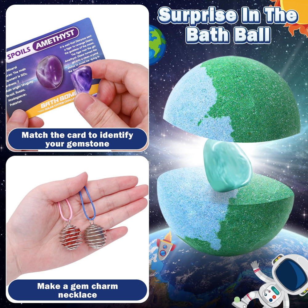 Toylink gemstone surprise close-up revealing collectible gem toy and planet information card