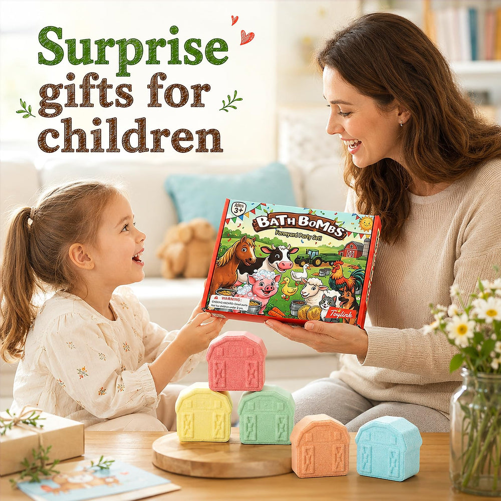 Toylink elegant gift box with bath bombs and included toy set ready for gifting