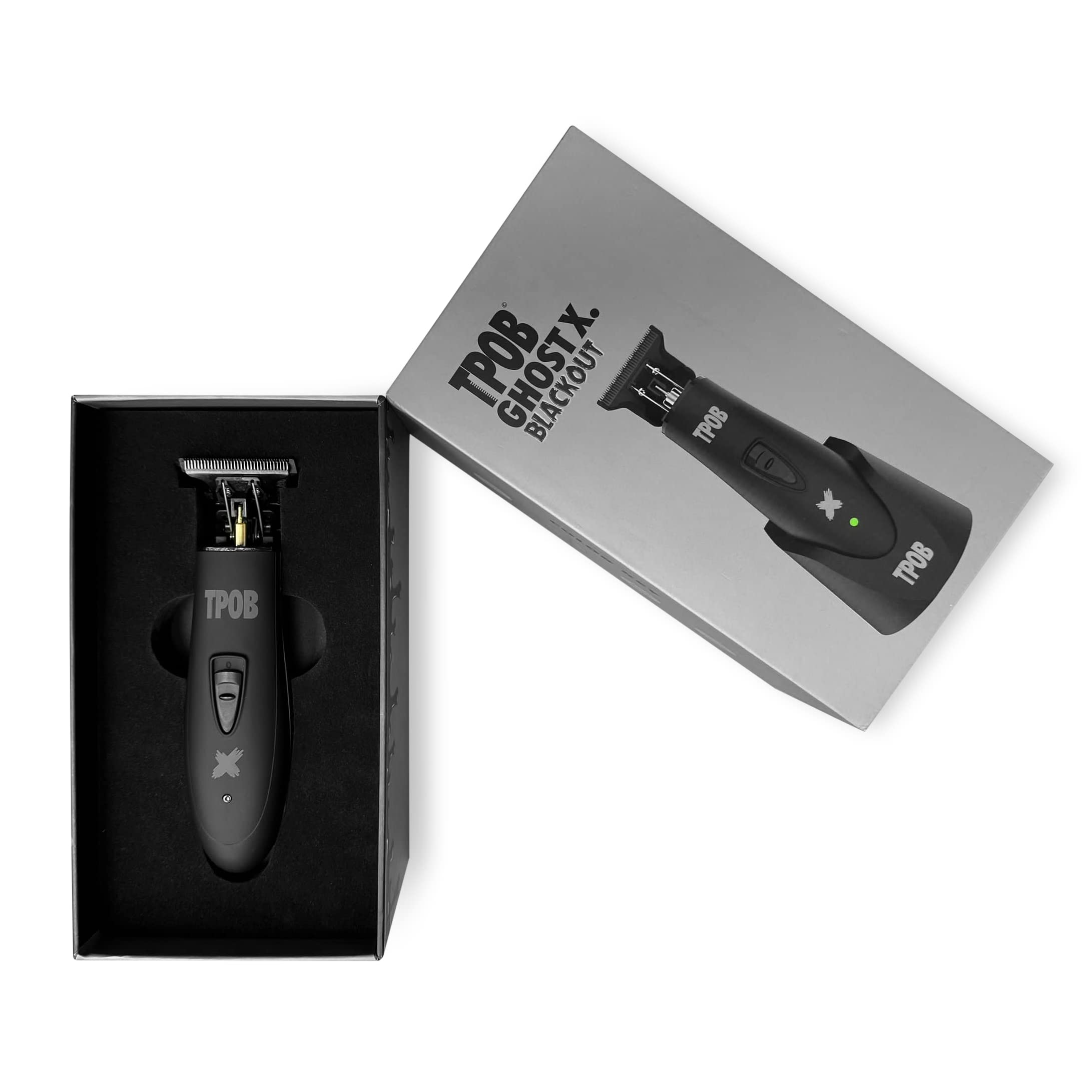 TPOB Ghost X with packaging and accessories displaying included guides and charger benefit