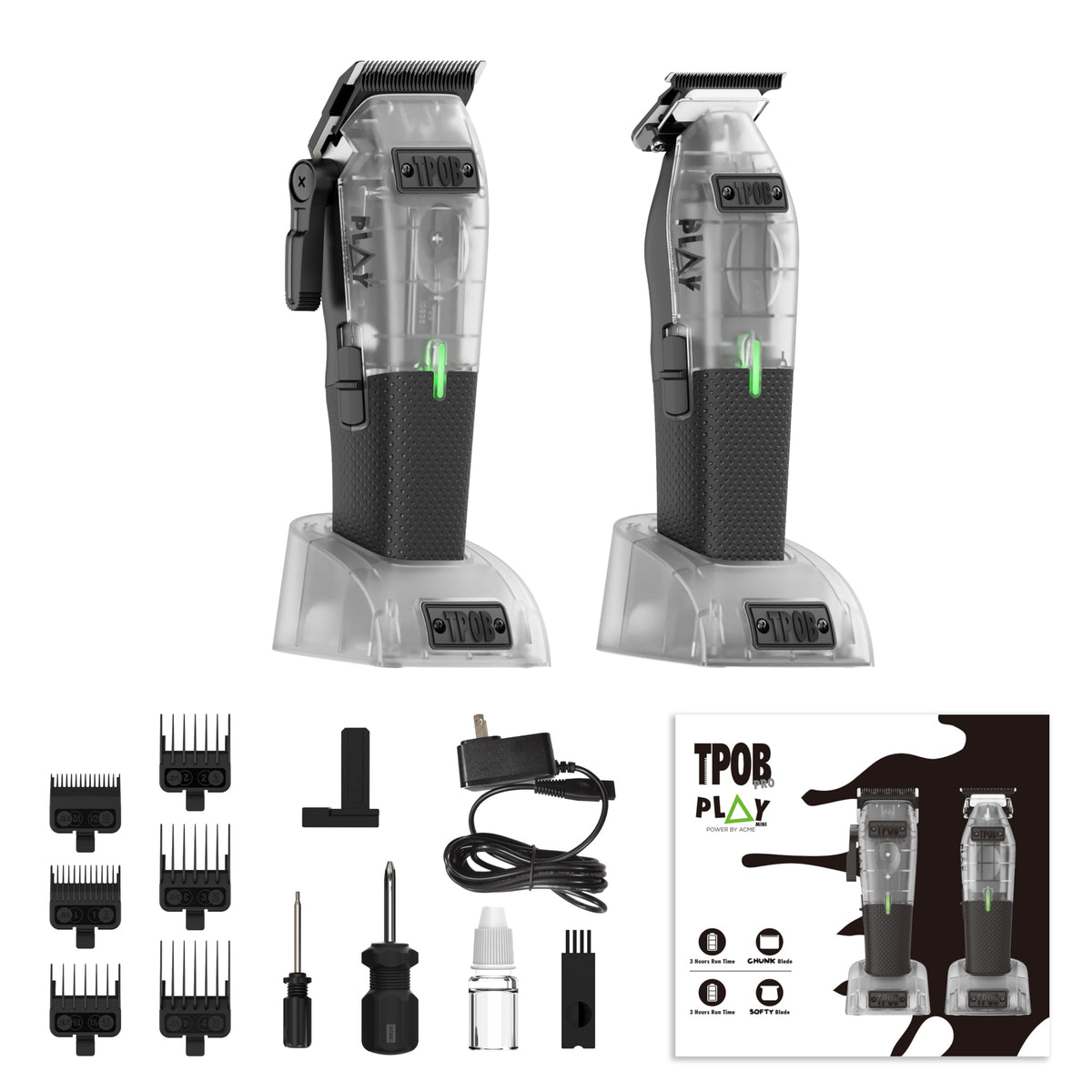 TPOB Mini Play black front view showing compact ergonomic body and professional look
