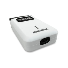 TPOB Mini Skull held in hand demonstrating pocket-size portability and travel convenience