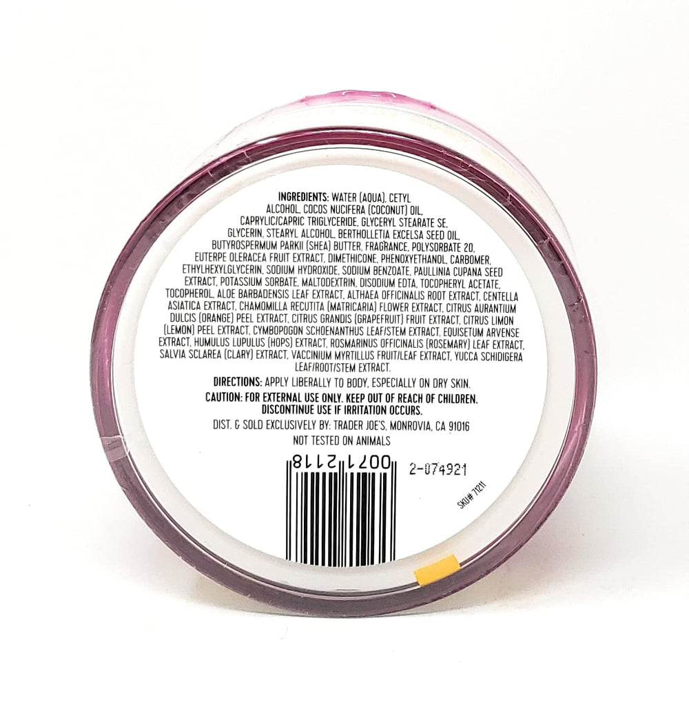 Trader Joe's body butter being scooped and applied to skin demonstrating easy absorption