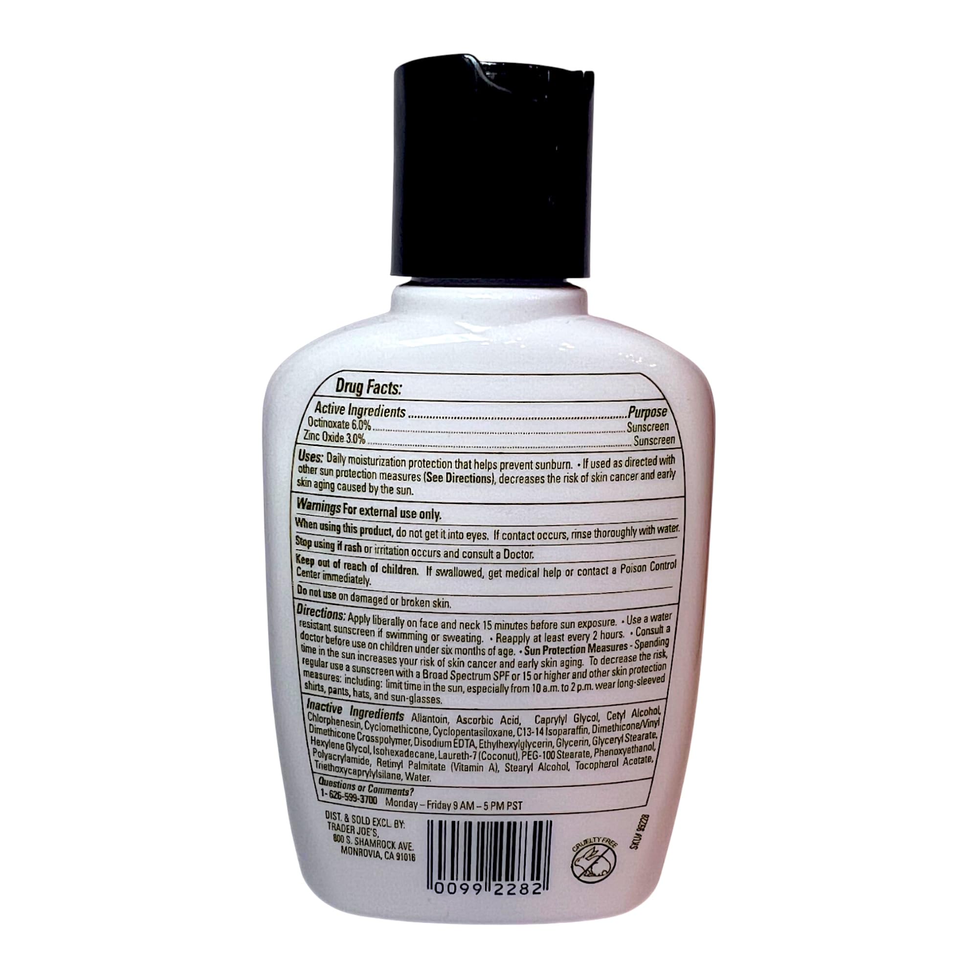 Trader Joe's texture close-up of lotion showing lightweight, non-greasy finish