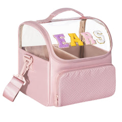 Trahzia front view showing chenille letters and durable nylon for stylish protection