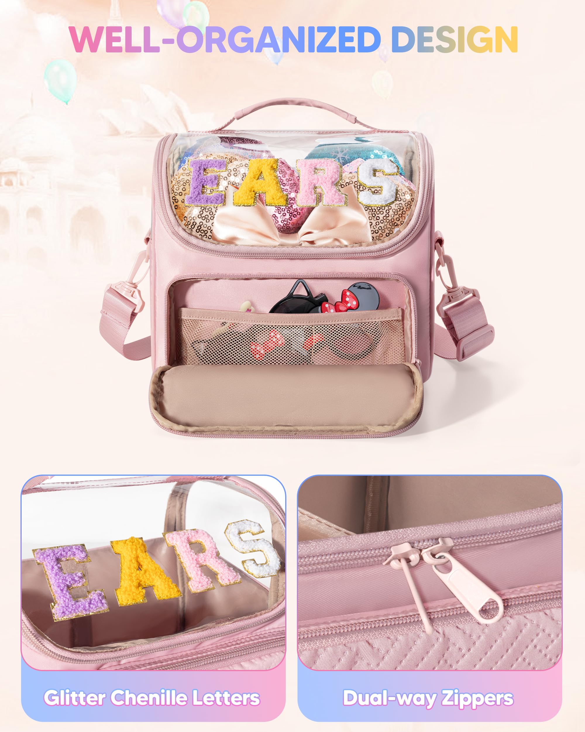 Trahzia open case displaying organized headbands and easy-access clear top