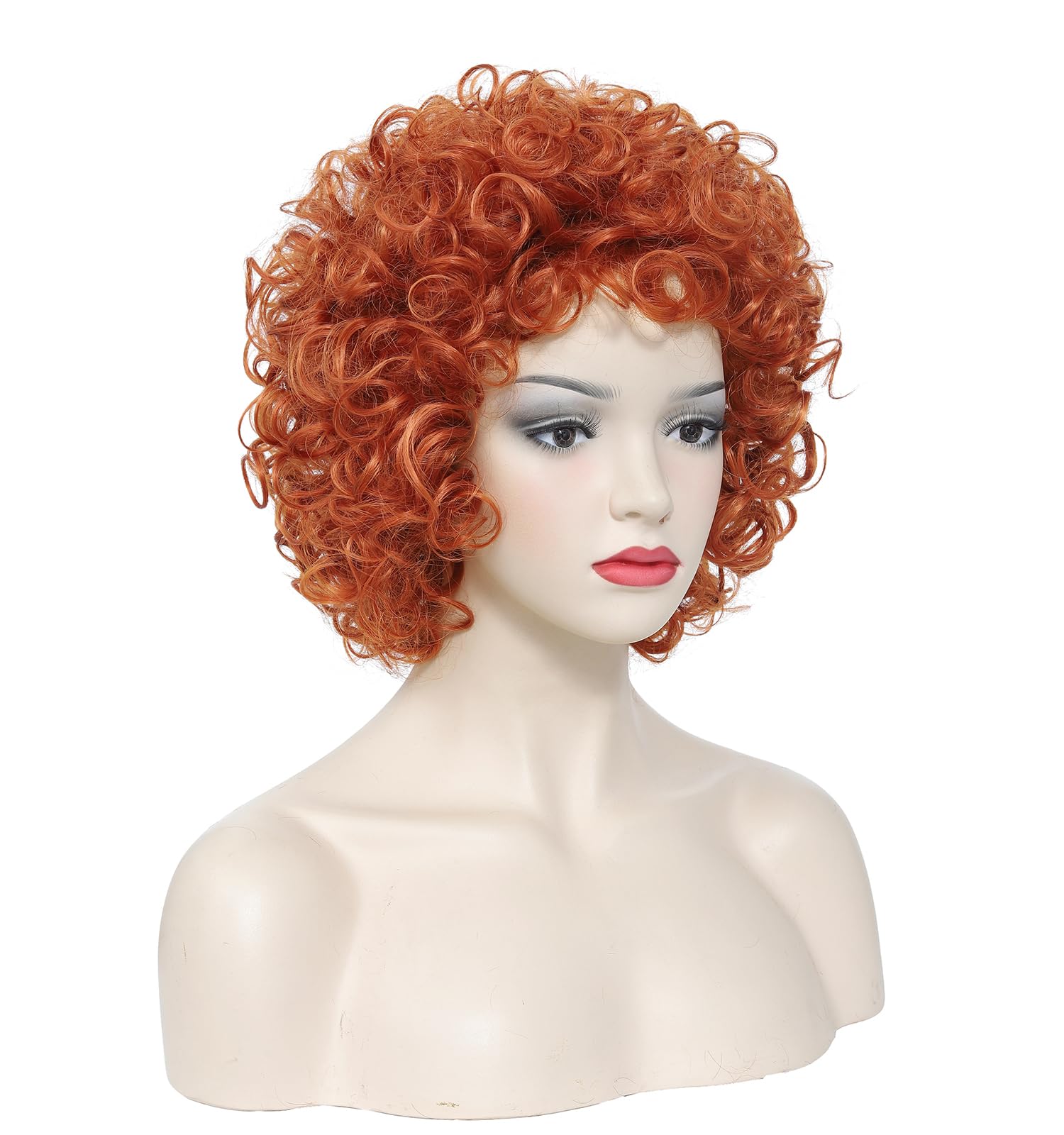 Traqur wig held beside a hand to show size and easy portability for events