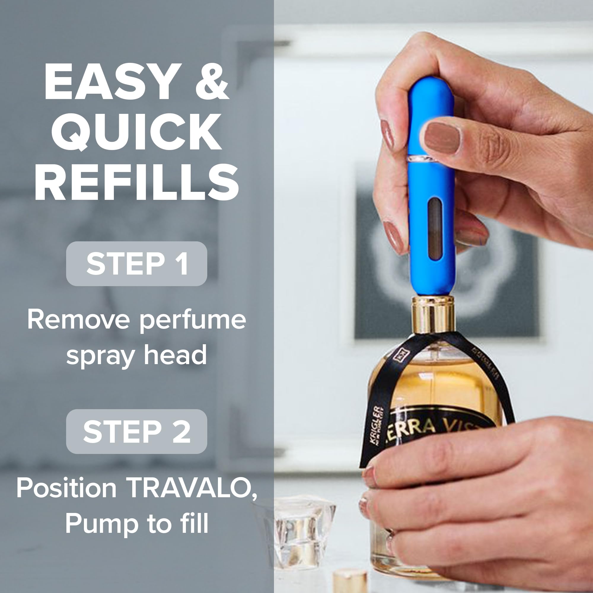 Travalo placed inside a gym bag showing convenient on-the-go fragrance touch-up benefit