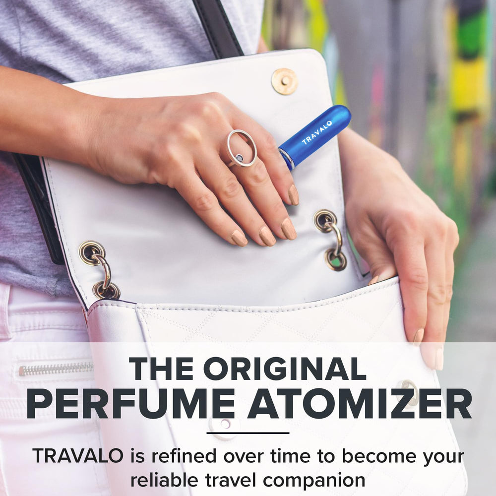 Travalo in travel essentials flatlay conveying TSA-friendly packing and convenience benefit