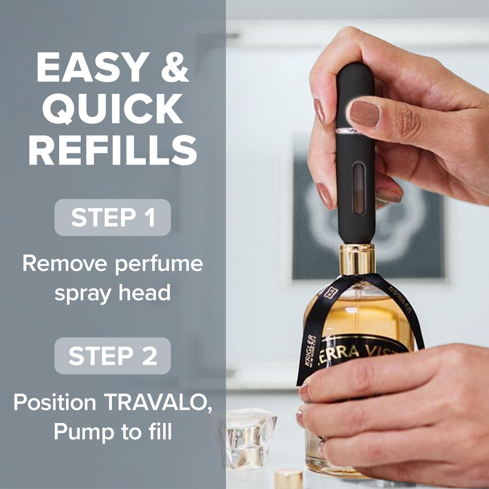 Travalo cap and nozzle detail showing durable spray head for consistent mist benefit