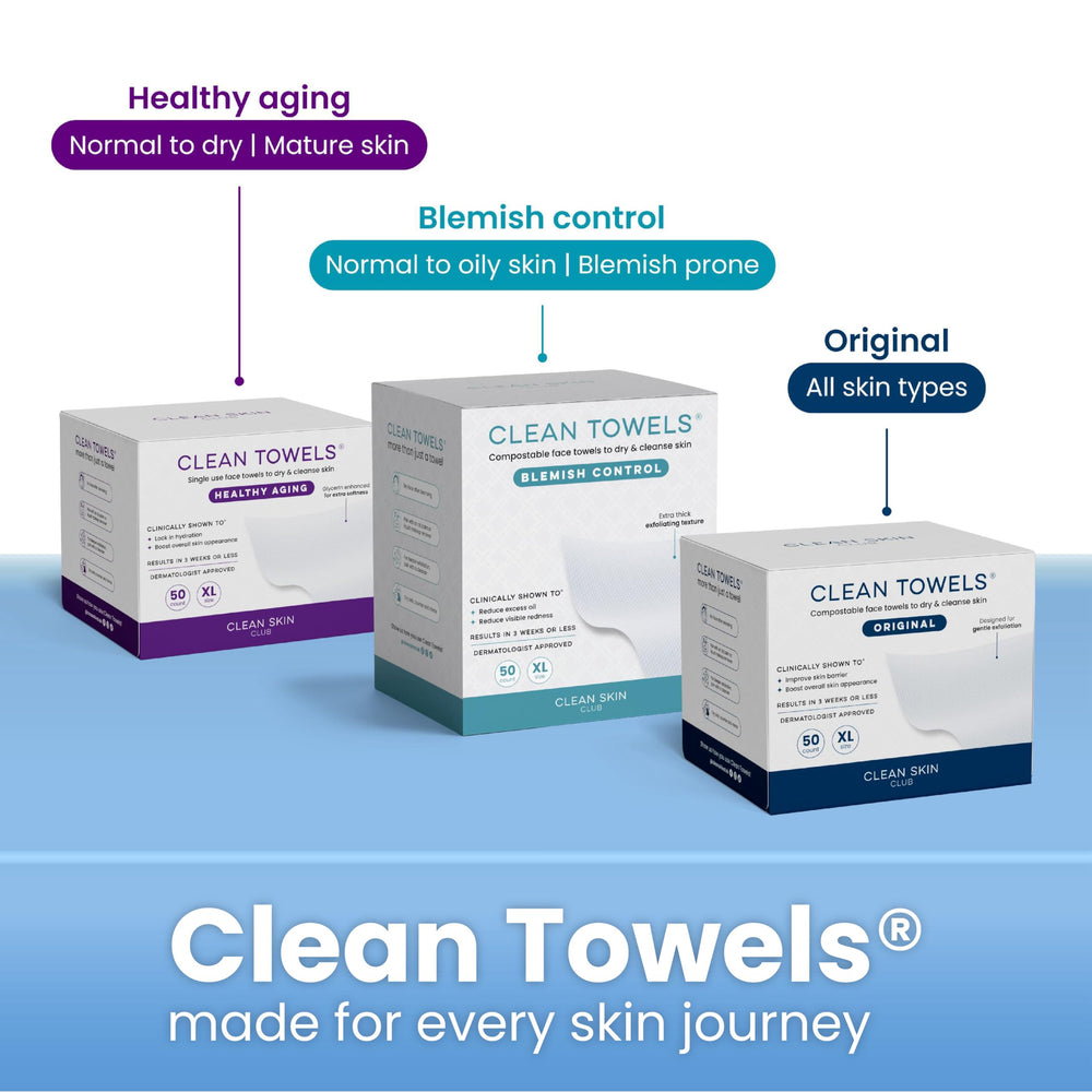 CLEAN SKIN CLUB towel used while traveling showing convenient single-use benefit