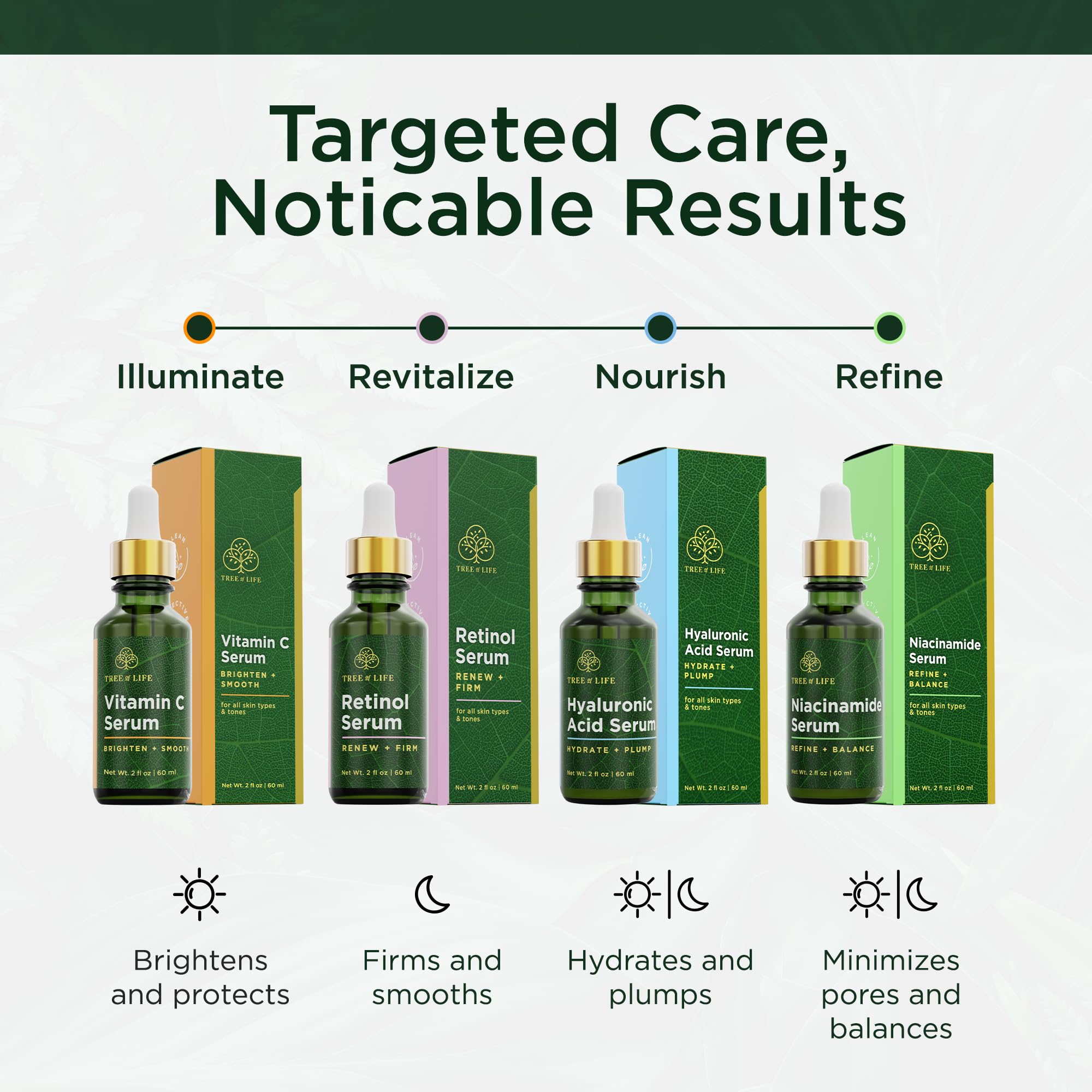 Tree of Life serum texture spread on skin showing lightweight, fast-absorbing feel