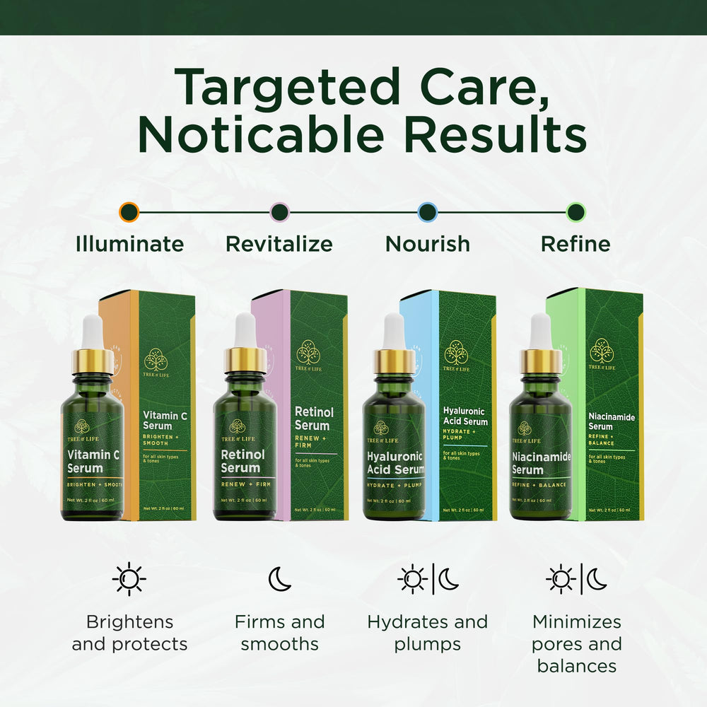 Tree of Life serum texture spread on skin showing lightweight, fast-absorbing feel