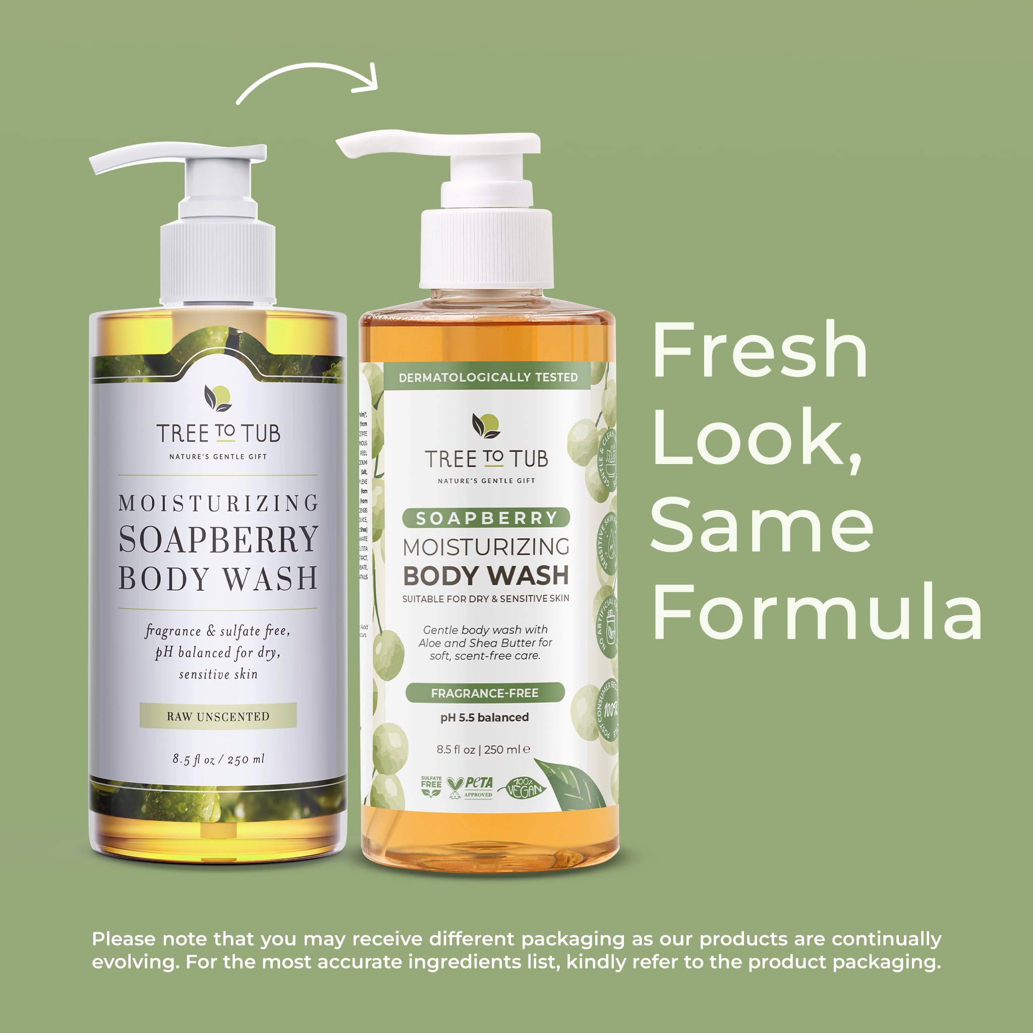 Tree To Tub aloe vera and shea butter display indicating soothing hydration