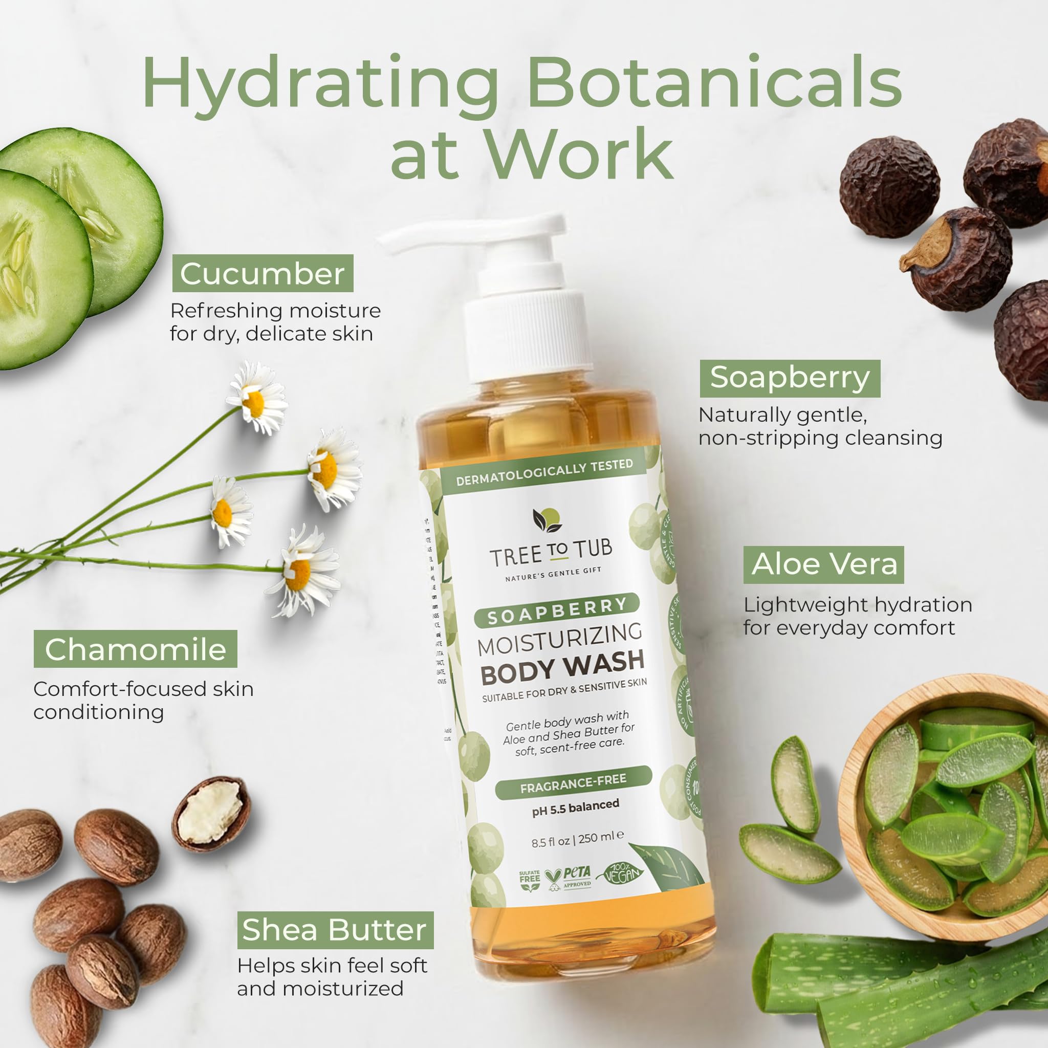 Tree To Tub ingredients label highlighting organic ingredients and safety