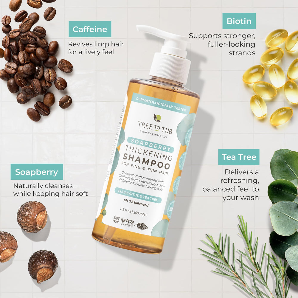 Tree To Tub shampoo being poured demonstrating easy dispense and control
