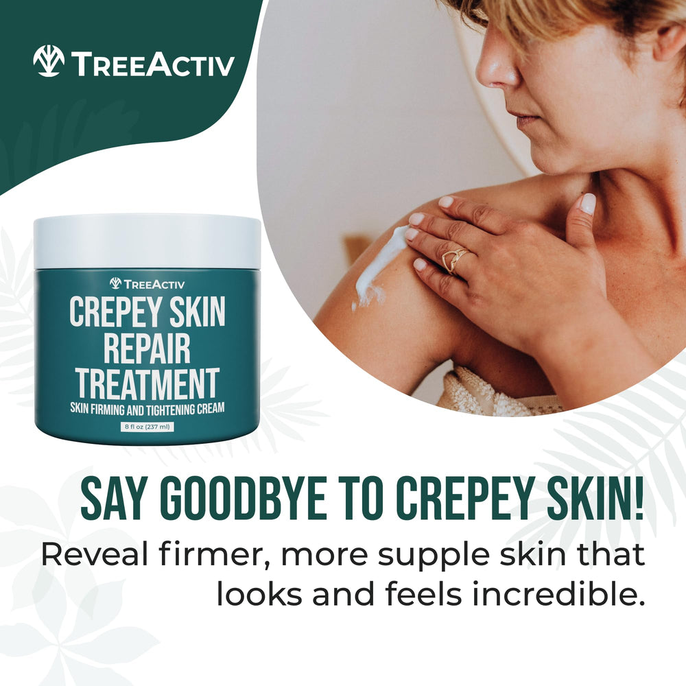TreeActiv applied to neck in-use illustrating improved moisture and smoother appearance