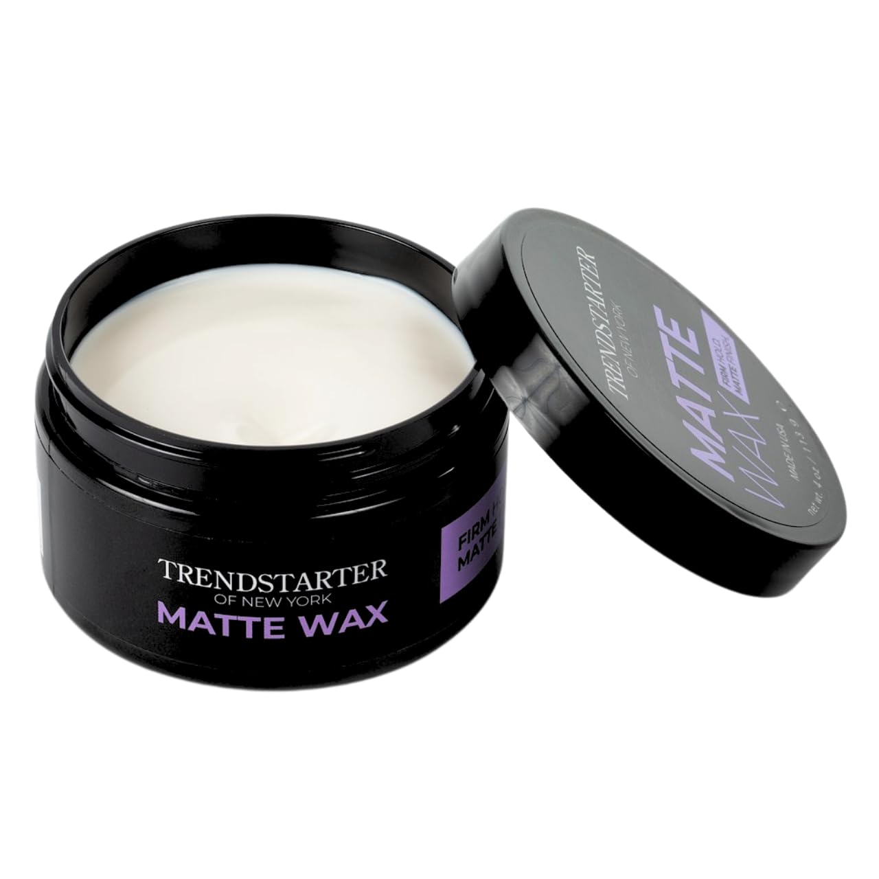 TRENDSTARTER tin next to coin illustrates compact 4oz size and travel benefit
