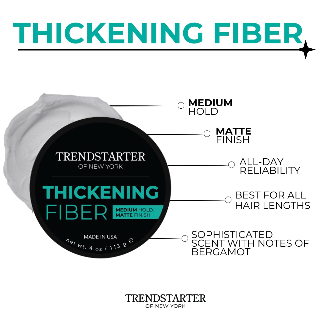 TRENDSTARTER ingredient layout highlighting premium components and conditioning benefit