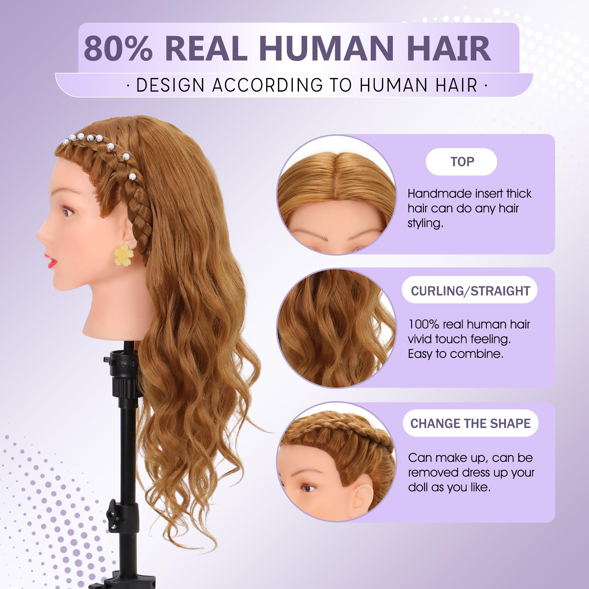 Treosida side profile displaying 26–28 inch hair length for long-style practice