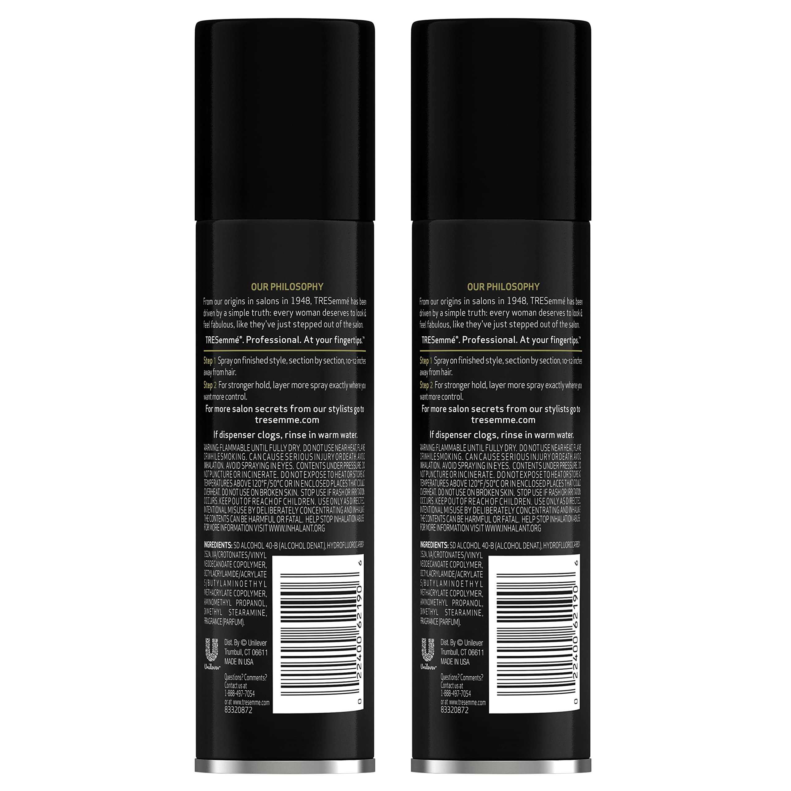 TRESemmé aerosol nozzle detail for precise application and control