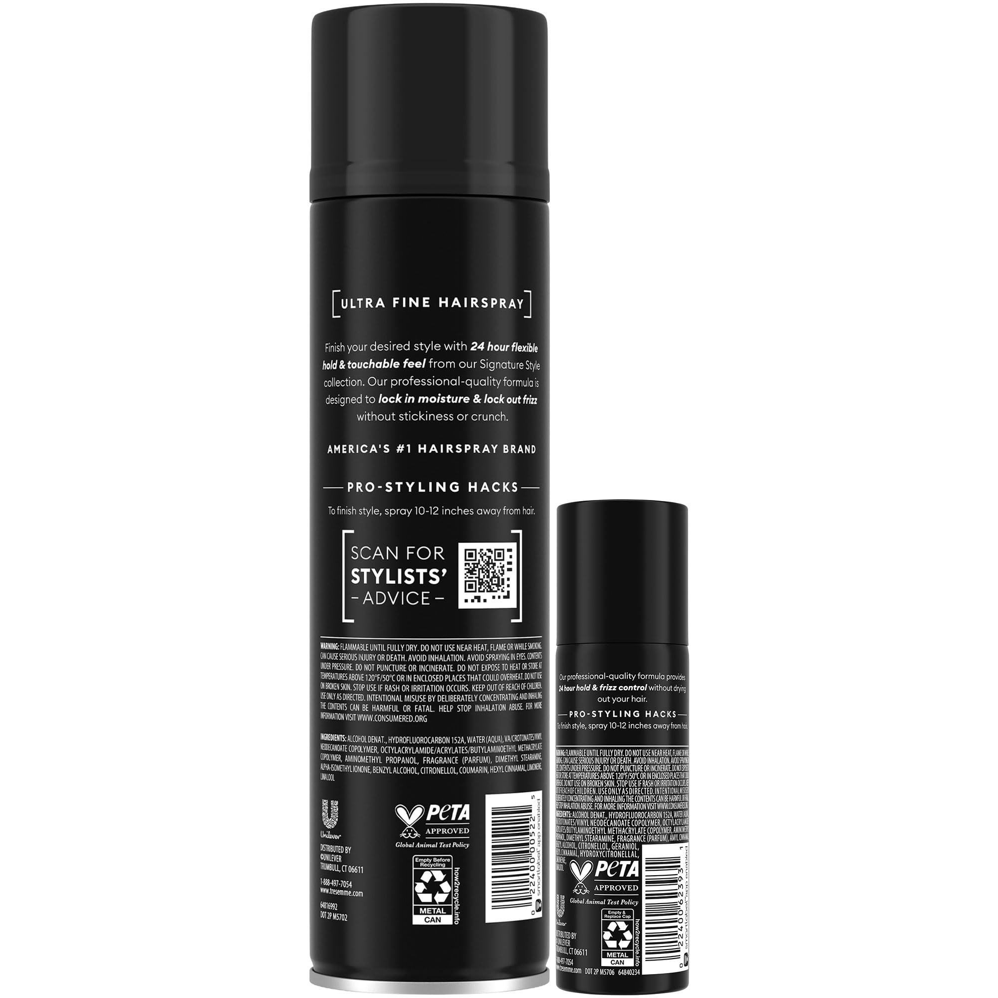 TRESemmé nozzle close-up showing fine mist for even product distribution