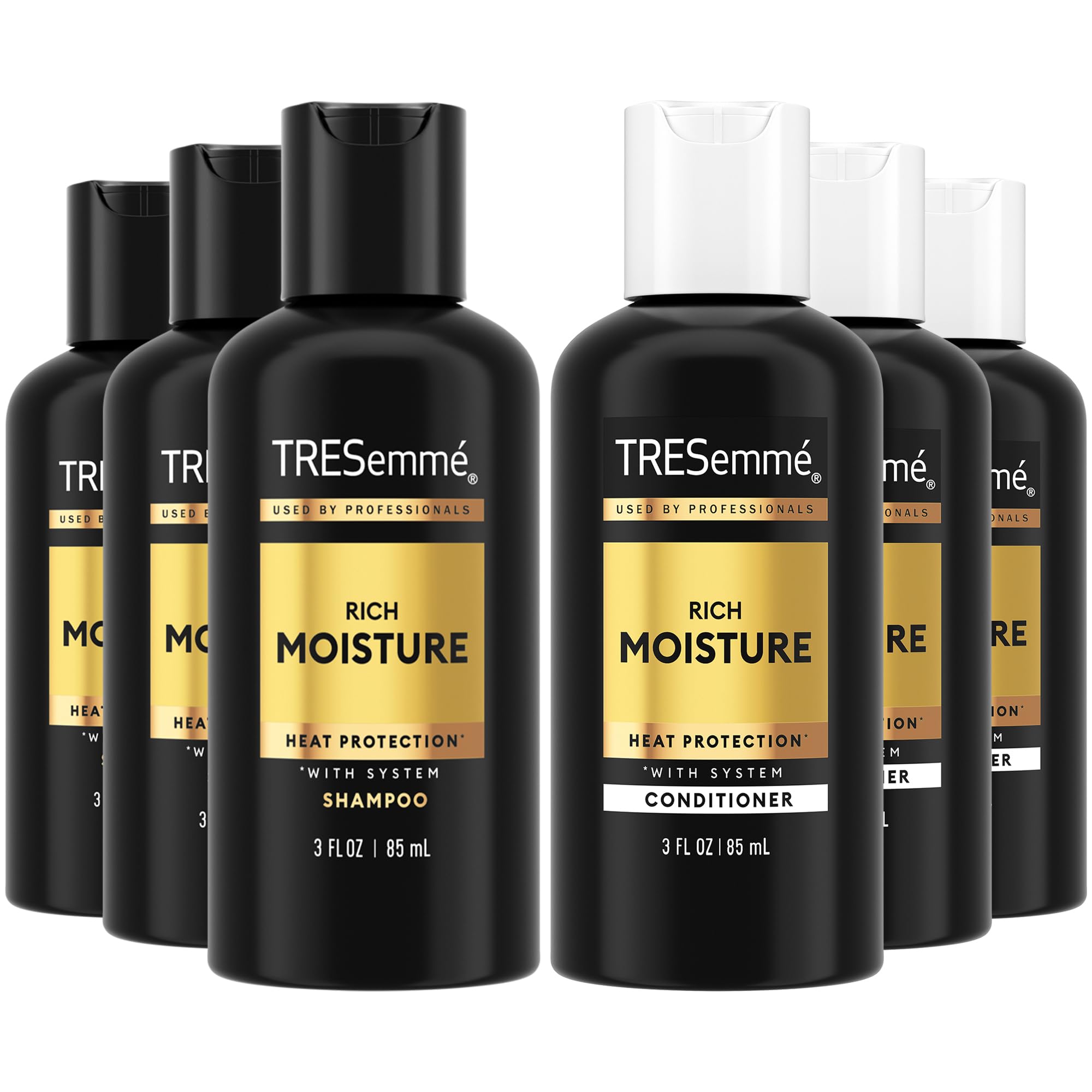 TRESemmé travel set front view showing compact bottles and convenient packaging benefit portability