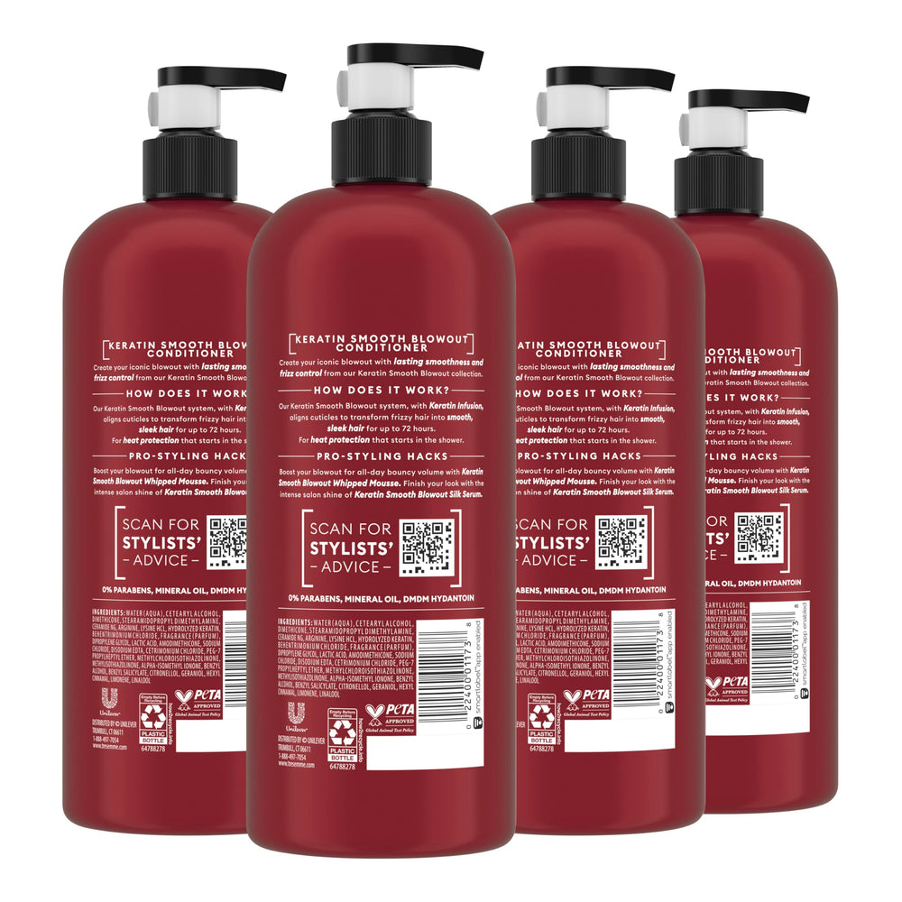TRESemmé back label ingredients and directions for smooth styling