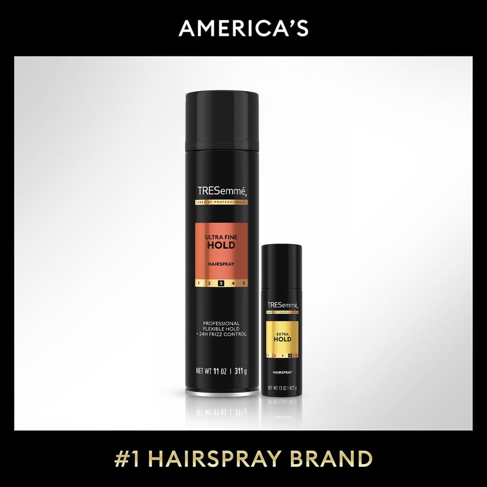 TRESemmé travel spray packed in a bag emphasizing portability and quick touchups