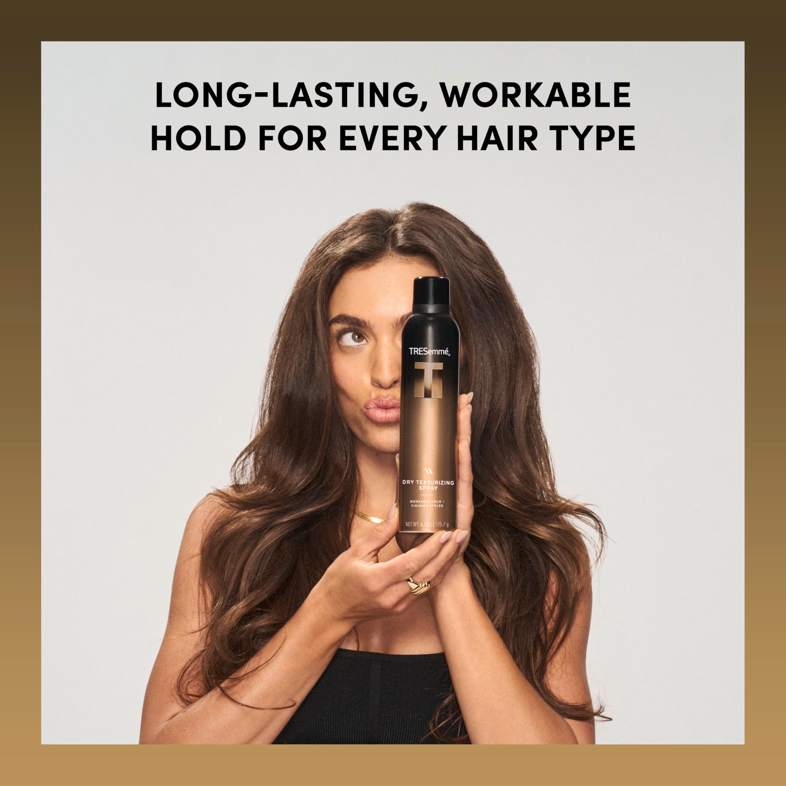 TRESemmé styled hair lifestyle shot showing salon-quality shine and volume