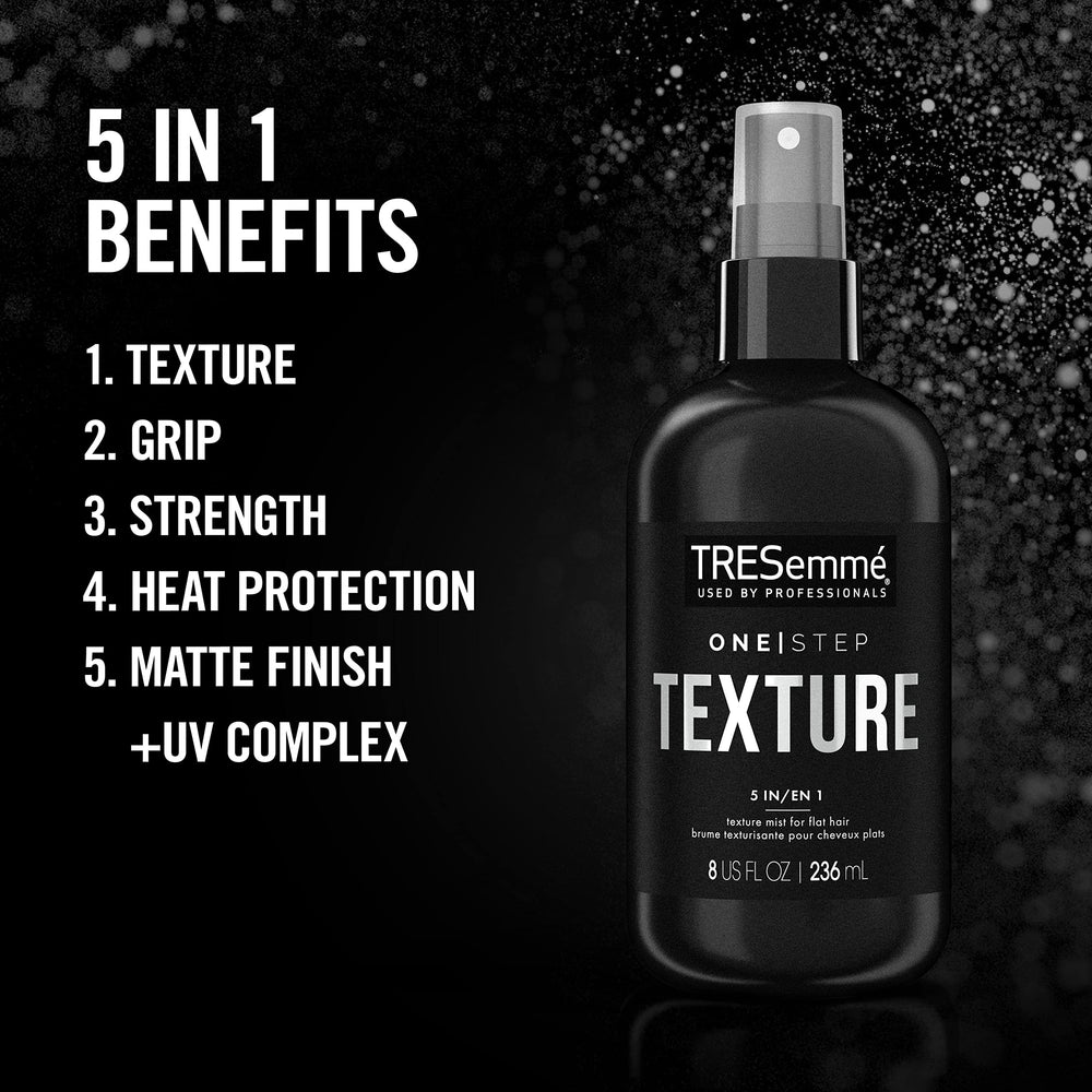 TRESemmé textured hair showing matte finish and natural-looking volume